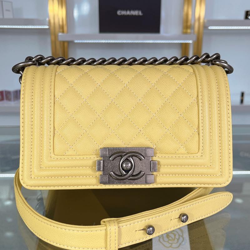 Chanel 2.55 Classic A67085 Fine ball patterned diamond checkered chicken yellow antique silver